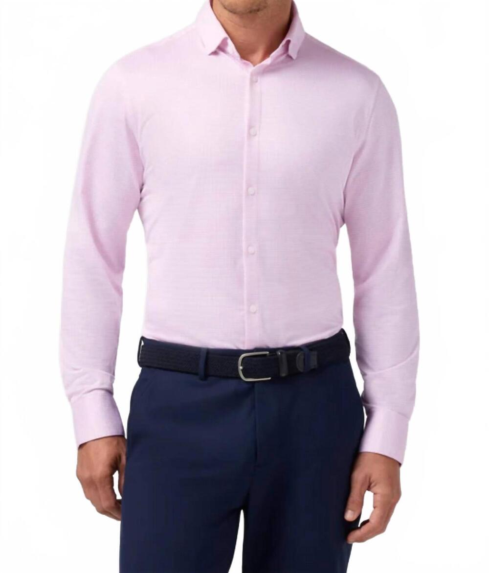 NEW MIZZEN + MAIN halyard dress shirt - trim in pink salt peter gingham